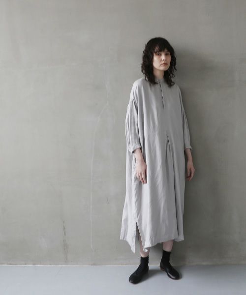 suzuki takayuki.スズキタカユキ.peasant dress Ⅰ [A240-20/ice grey]