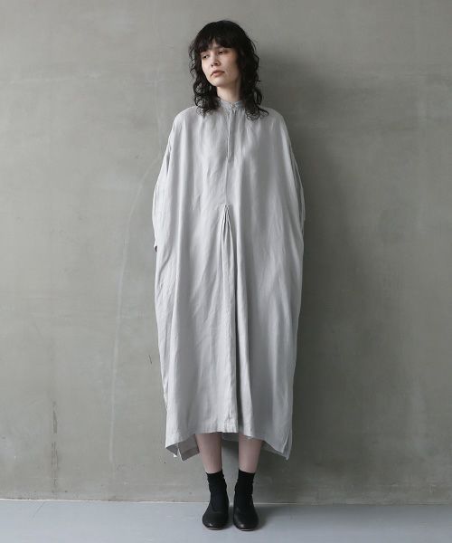 suzuki takayuki スズキタカユキ peasant dress Ⅰ [A240-20/ice grey]