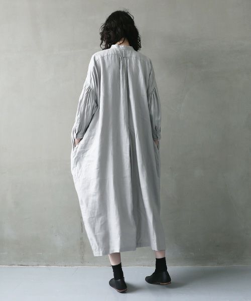 suzuki takayukiスズキタカユキpeasant dress Ⅰ [A240-20/ice grey