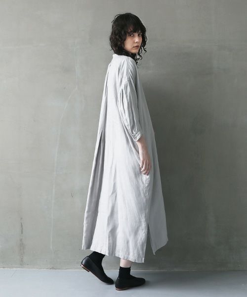 suzuki takayuki.スズキタカユキ.peasant dress Ⅰ [A240-20/ice grey]