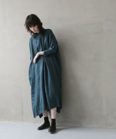 suzuki takayuki スズキタカユキ peasant dress Ⅰ [A240-20/ice grey]