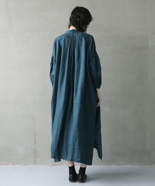 suzuki takayuki スズキタカユキ peasant dress Ⅰ [A240-20/brine blue]