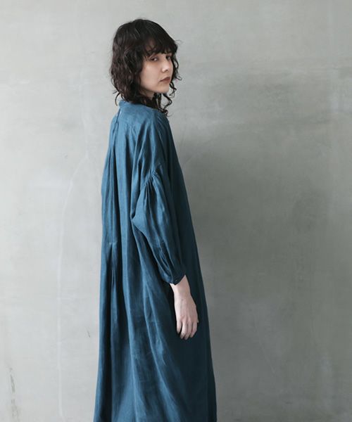 suzuki takayuki.スズキタカユキ.peasant dress Ⅰ [A240-20/brine blue]