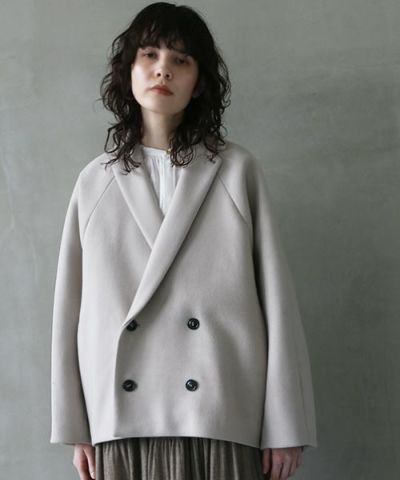 suzuki takayuki.スズキタカユキ.short coat [A241-22/ice grey]