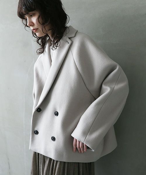 suzuki takayuki スズキタカユキ short coat [A241-22/ice grey]