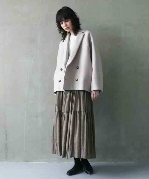 suzuki takayuki.スズキタカユキ.short coat [A241-22/ice grey]
