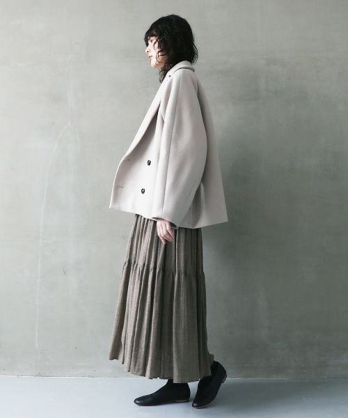 suzuki takayuki.スズキタカユキ.short coat [A241-22/ice grey]