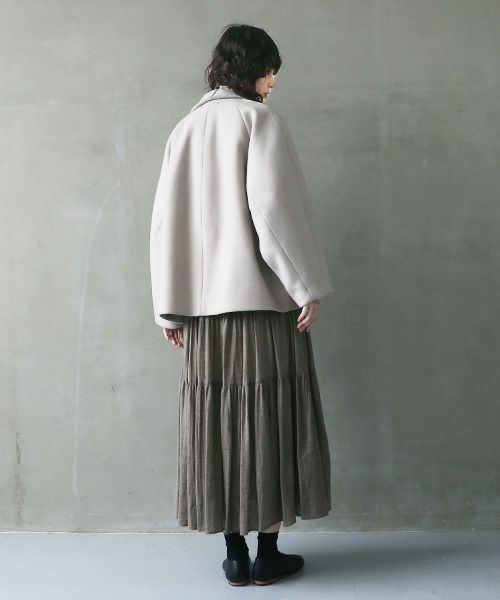 suzuki takayuki.スズキタカユキ.short coat [A241-22/ice grey]
