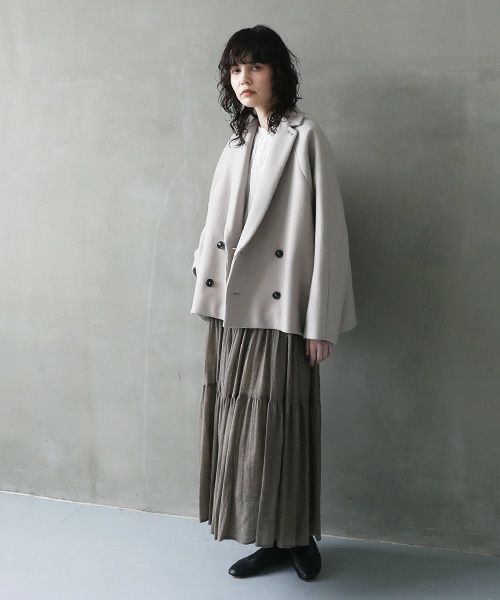 suzuki takayuki スズキタカユキ short coat [A241-22/ice grey]