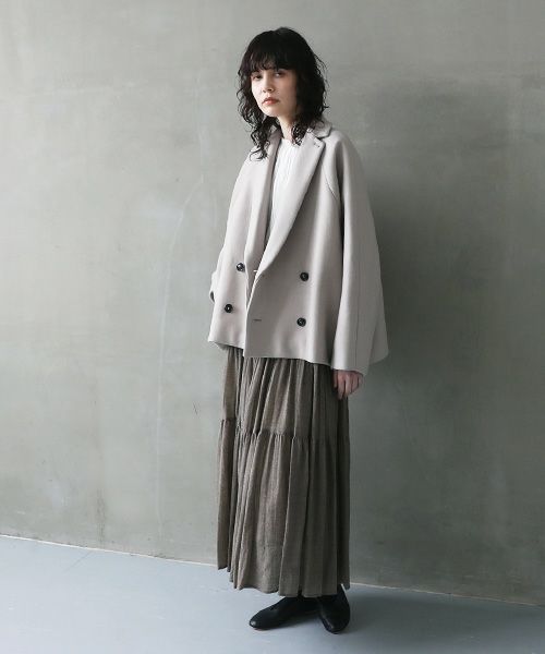 suzuki takayuki.スズキタカユキ.short coat [A241-22/ice grey]