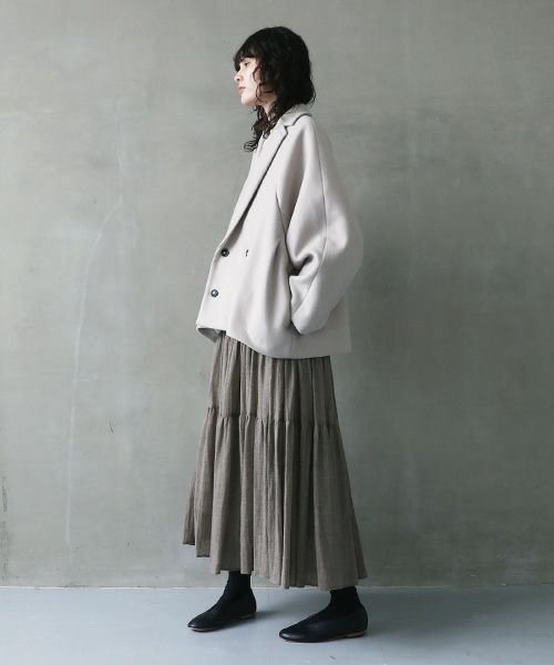 suzuki takayuki.スズキタカユキ.short coat [A241-22/ice grey]