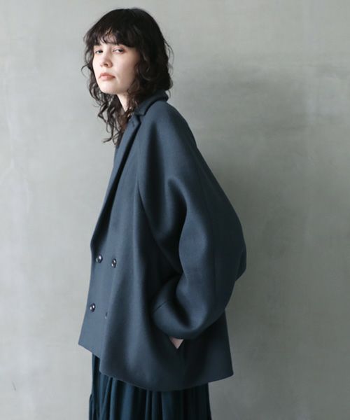 suzuki takayuki スズキタカユキ short coat [A241-22/brine blue]