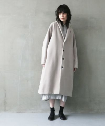 suzuki takayukiスズキタカユキtailored-collar coat [A241-23/ice 