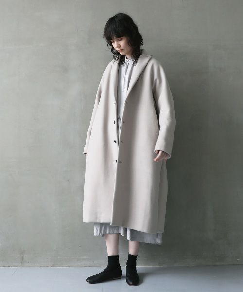 suzuki takayukiスズキタカユキtailored-collar coat [A241-23/ice