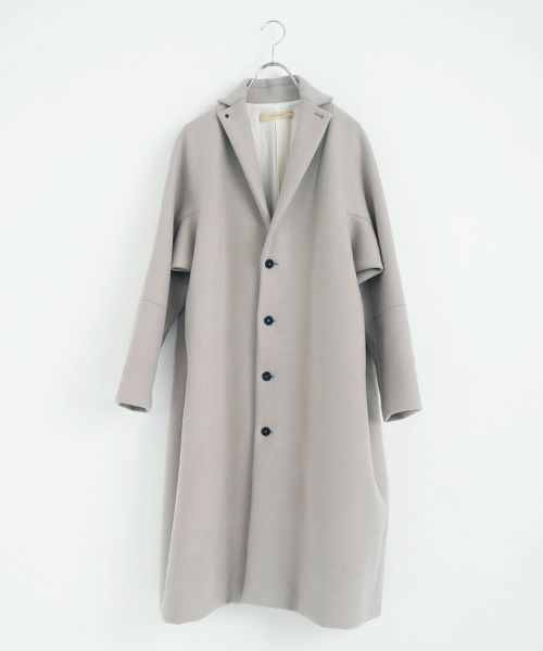 suzuki takayuki スズキタカユキ tailored-collar coat [A241-23/ice grey]