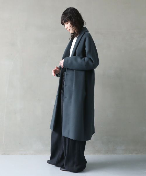 suzuki takayuki.スズキタカユキ.tailored-collar coat [A241-23/brine blue]
