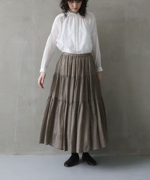 suzuki takayuki スズキタカユキ tiered skirt [A241-26/beige]