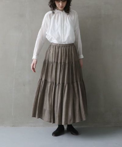 suzuki takayuki tiered skirt [A241-26/beige]