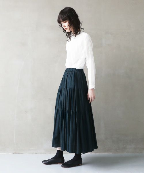 suzuki takayuki, スズキタカユキ, tiered skirt [A241-26/brine blue]
