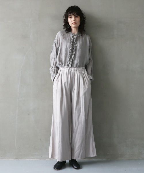suzuki takayuki.スズキタカユキ.gathered pantsⅠ[T001-17/ice grey]