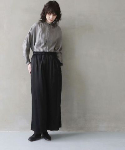 suzuki takayuki gathered pantsⅠ[T001-17/black]
