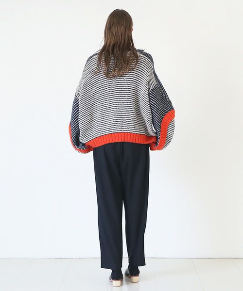 HENRIK VIBSKOV.ヘンリックヴィブスコフ.TOMATO KNIT SWEAT [Navy Red Beige]