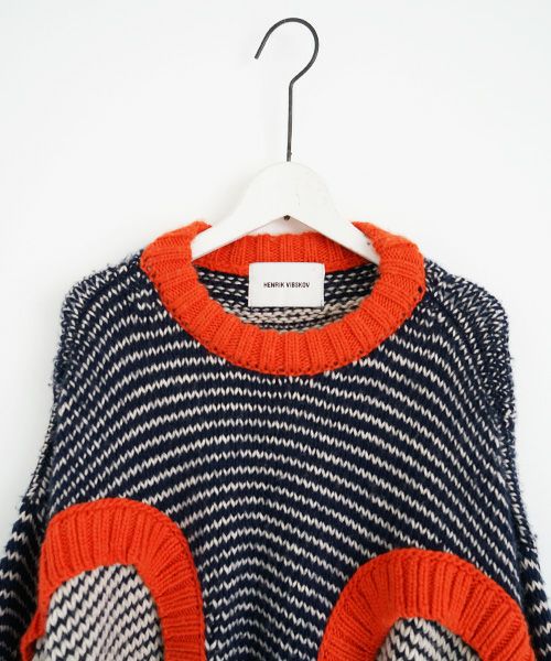 HENRIK VIBSKOV ヘンリックヴィブスコフ TOMATO KNIT SWEAT [Navy Red Beige]