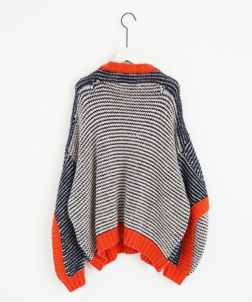 HENRIK VIBSKOV.ヘンリックヴィブスコフ.TOMATO KNIT SWEAT [Navy Red Beige]