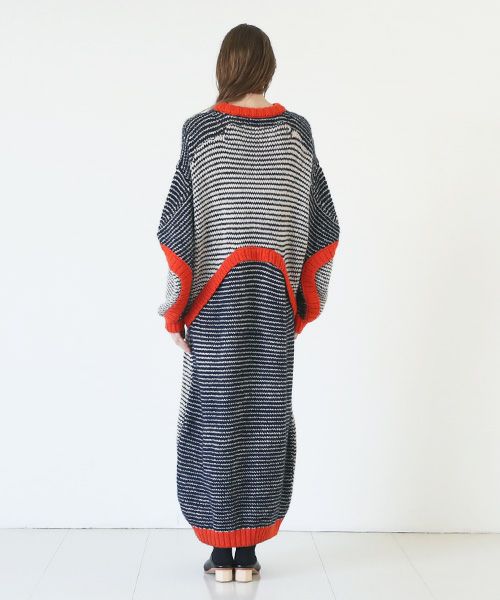 HENRIK VIBSKOV.ヘンリックヴィブスコフ.TOMATO KNIT DRESS [Navy Red Beige]