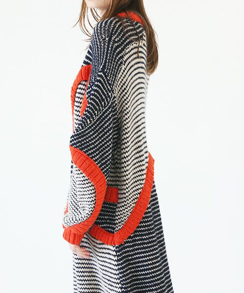 HENRIK VIBSKOV.ヘンリックヴィブスコフ.TOMATO KNIT DRESS [Navy Red Beige]