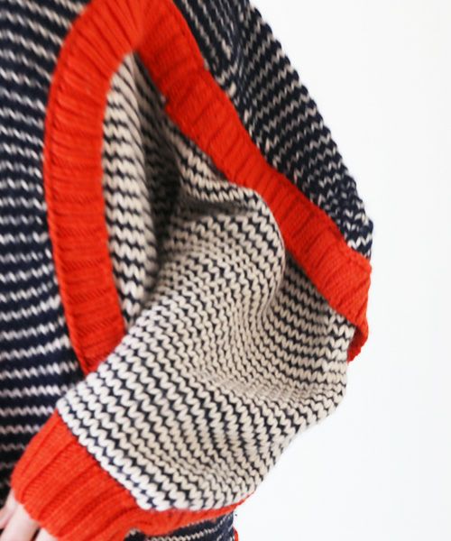 HENRIK VIBSKOV.ヘンリックヴィブスコフ.TOMATO KNIT DRESS [Navy Red Beige]