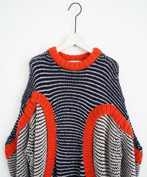 HENRIK VIBSKOV.ヘンリックヴィブスコフ.TOMATO KNIT DRESS [Navy Red Beige]