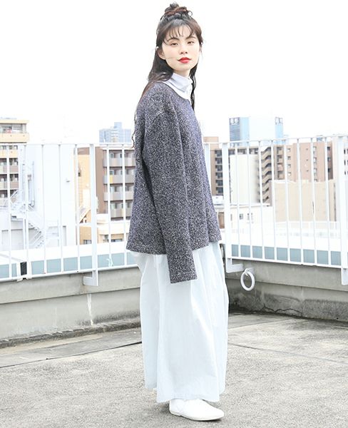 hatra ハトラ.HIGHNECK PULLOVER[NAVY]_