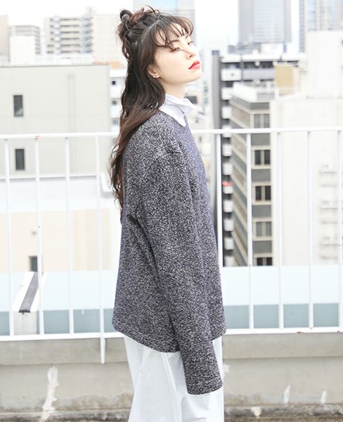 hatra ハトラ.HIGHNECK PULLOVER[NAVY]_