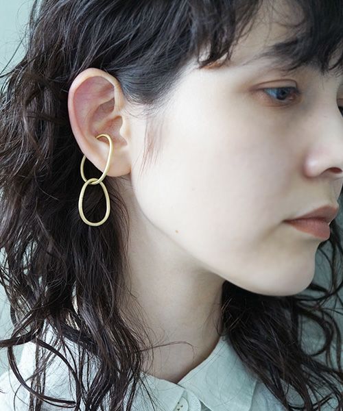 _Fot フォート round wire earring L_egg (Ear cuff) [1403a_cl/brass]