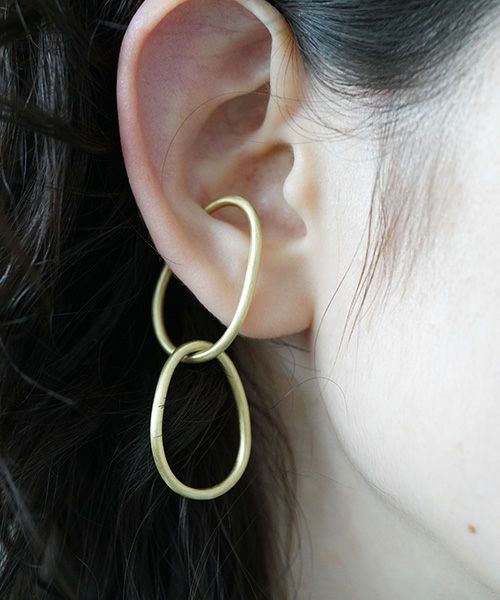 _Fot.フォート.round wire earring L_egg (Ear cuff) [1403a_cl/brass]