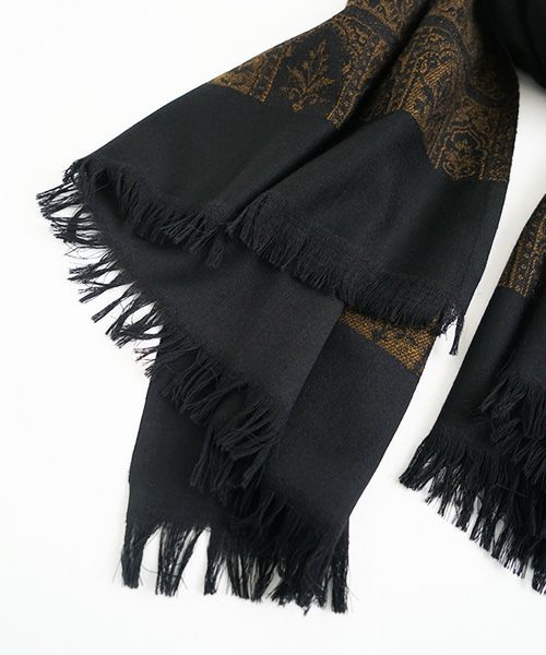 YANTOR ヤントル Tibetan Paisley Jacquard Wool Stole [Y235ST01/DARK