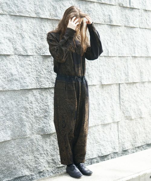 YANTOR.ヤントル.Tibetan Paisley Jacquard Himo Pants [Y235PT13/DARK YELLOW]