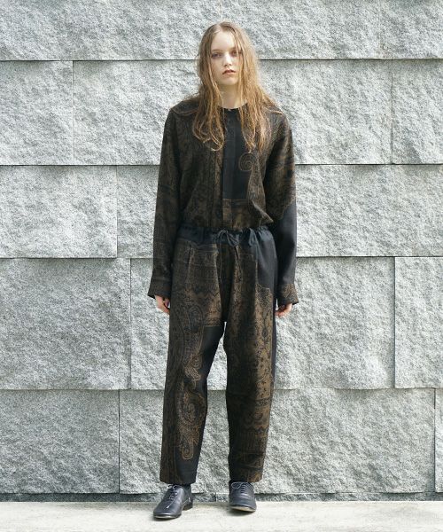 YANTOR.ヤントル.Tibetan Paisley Jacquard Himo Pants [Y235PT13/DARK YELLOW]