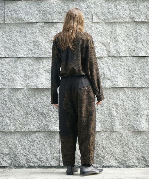 YANTOR.ヤントル.Tibetan Paisley Jacquard Himo Pants [Y235PT13/DARK YELLOW]