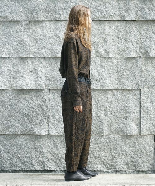 YANTOR.ヤントル.Tibetan Paisley Jacquard Himo Pants [Y235PT13/DARK YELLOW]