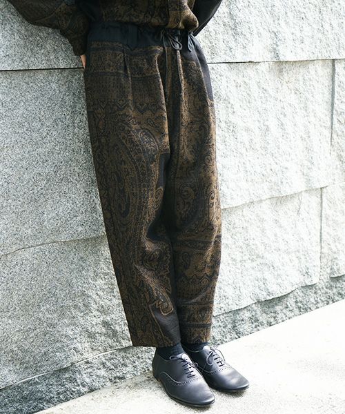 YANTOR.ヤントル.Tibetan Paisley Jacquard Himo Pants [Y235PT13/DARK YELLOW]