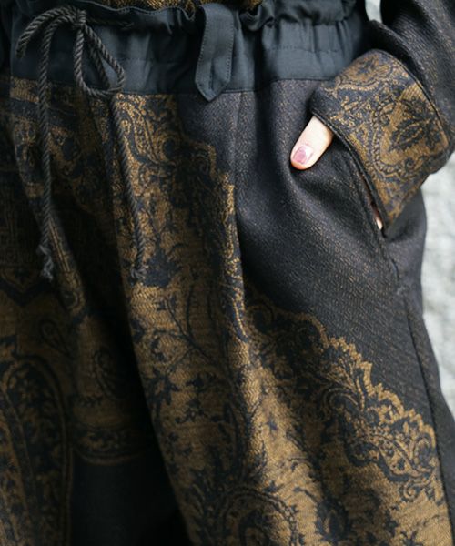 YANTOR.ヤントル.Tibetan Paisley Jacquard Himo Pants [Y235PT13/DARK YELLOW]