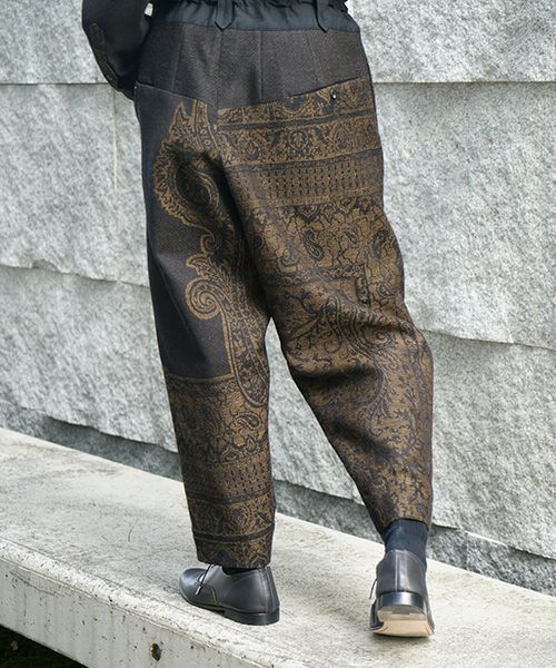 YANTOR.ヤントル.Tibetan Paisley Jacquard Himo Pants [Y235PT13/DARK YELLOW]