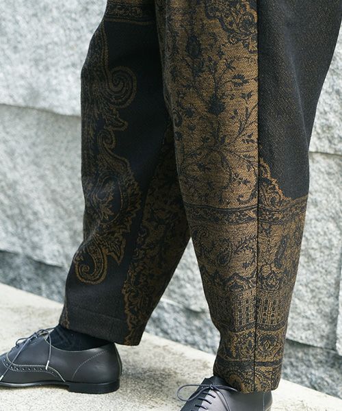 YANTOR.ヤントル.Tibetan Paisley Jacquard Himo Pants [Y235PT13/DARK YELLOW]