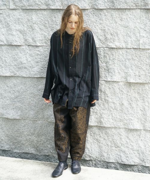 YANTOR.ヤントル.Tibetan Paisley Jacquard Himo Pants [Y235PT13/DARK YELLOW]