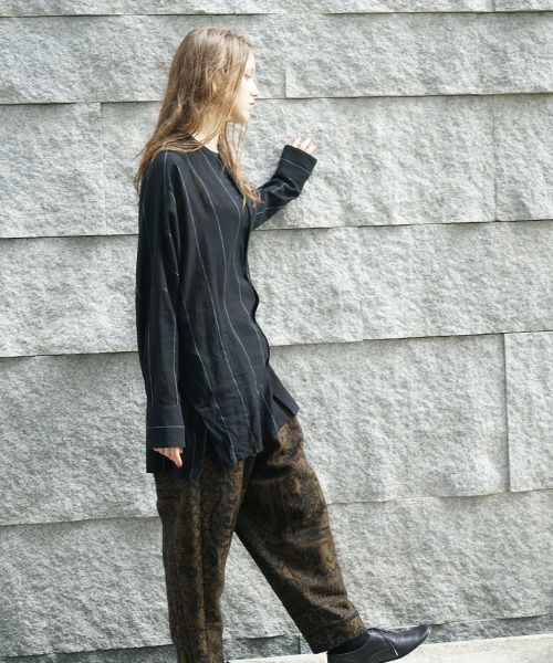YANTOR.ヤントル.Tibetan Paisley Jacquard Himo Pants [Y235PT13/DARK YELLOW]