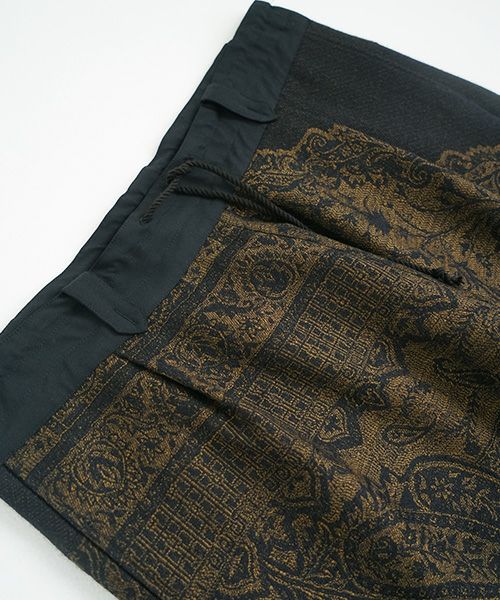 YANTOR.ヤントル.Tibetan Paisley Jacquard Himo Pants [Y235PT13/DARK YELLOW]