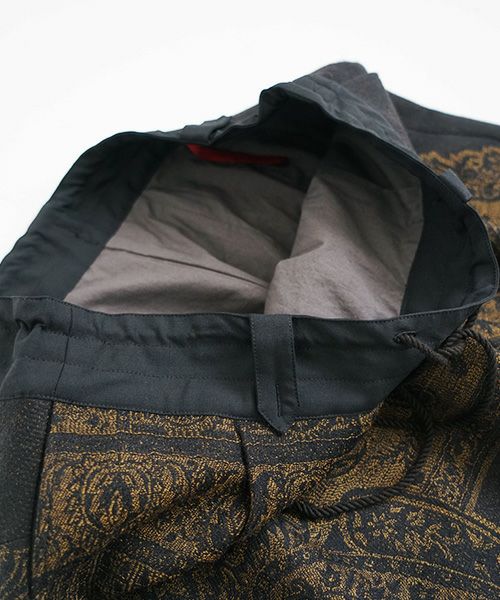 YANTOR.ヤントル.Tibetan Paisley Jacquard Himo Pants [Y235PT13/DARK YELLOW]