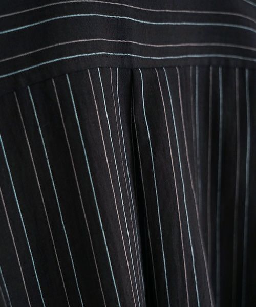 YANTOR.ヤントル.Pin-stripe Khadi Cotton Long Shirt [Y235SH05/THIN-STRIPE]